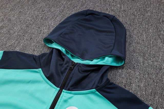 Conjunto de Moletom Nike Sportswear Tech Fleece Verde e Azul Marinho / 374