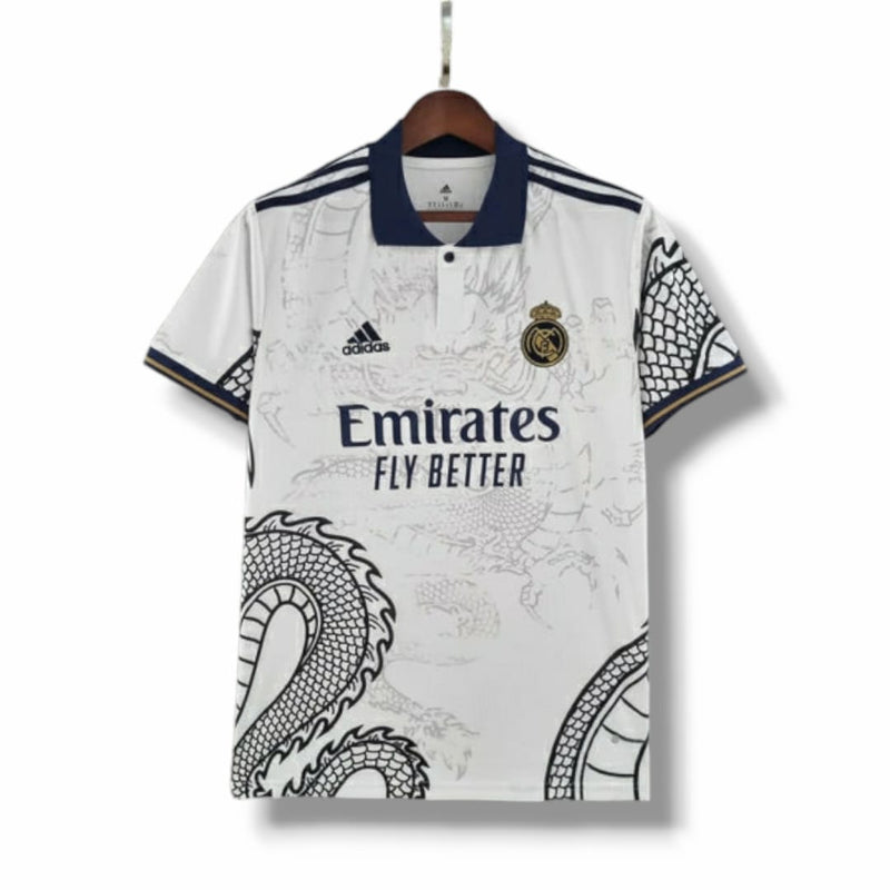 CAMISA REAL MADRID DRAGÃO 2022/23 TORCEDOR-ADIDAS-MASCULINA-BRANCA