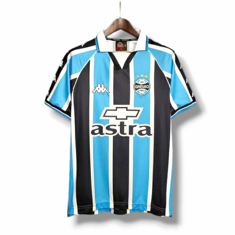 Camisa Retrô Grêmio I 2000 - Masculina Kappa - Azul e preta