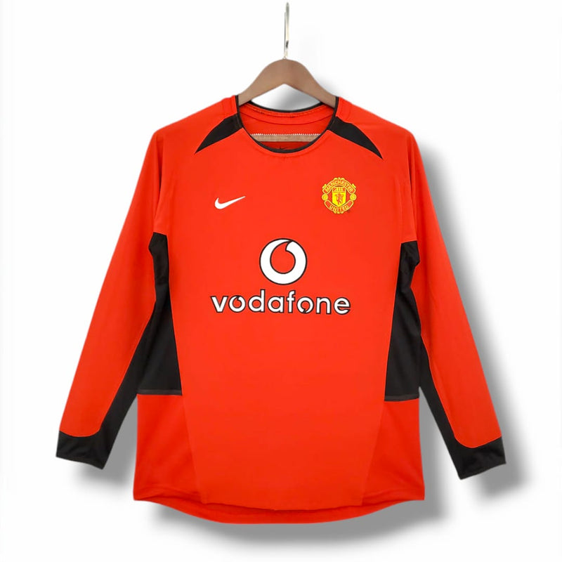 Camisa Manchester United 2002/04 Manga Longa Home