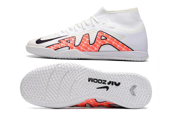 Chuteira Futsal Nike Air Zoom Superfly 9TF - Branco/Laranja - Cano Alto