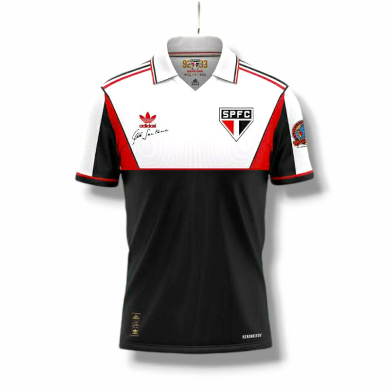 Camisa Retrô São Paulo Edição Memorial 1992 - Masculina Adidas - Preta e branca e vermelha