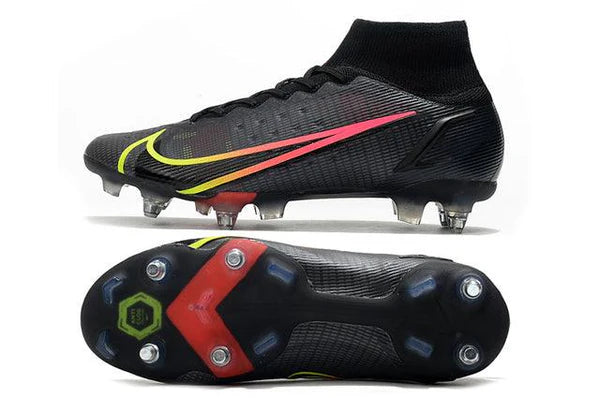 Chuteira Campo Nike Mercurial Superfly V||| Elite SG PRO Anti Clog Black/Yellow - Cano Alto