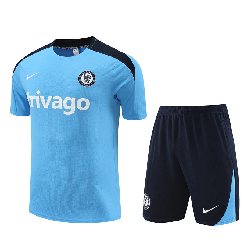 Kit Treino Chelsea Nike 24/25 Camisa e Bermuda Azul