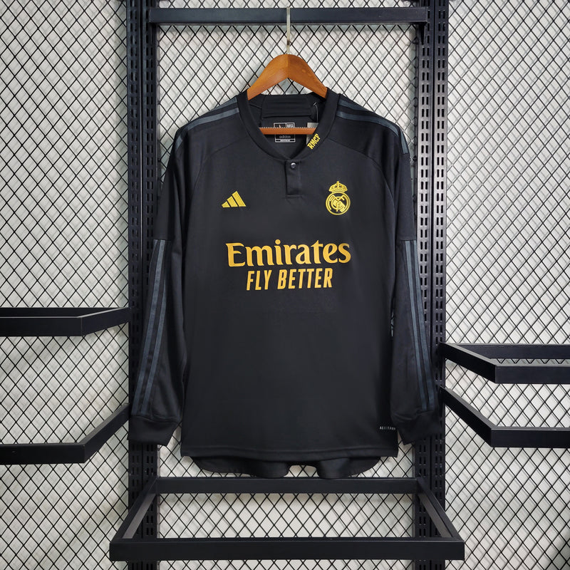 Camisa Real Madrid 23/24 Manga Longa Black- 2 uniforme