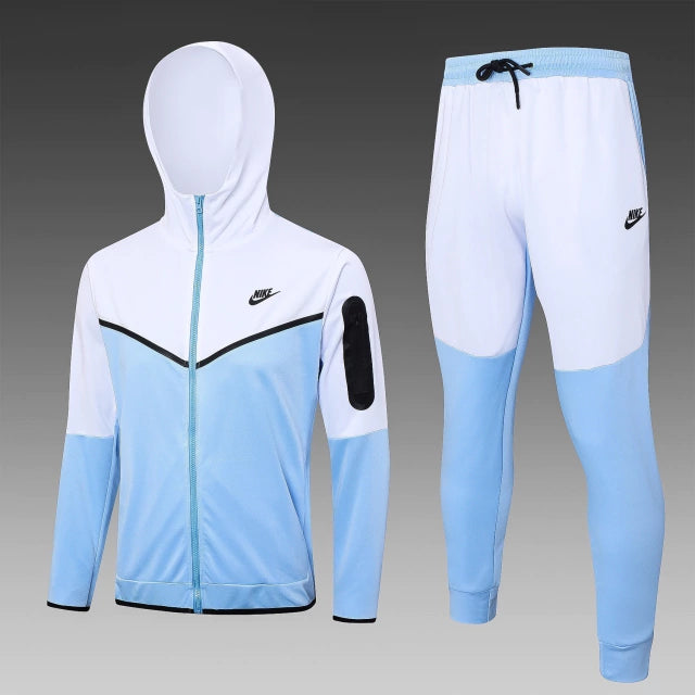Conjunto de Moletom Nike Sportswear Tech Fleece Azul Celeste e Branco / 374