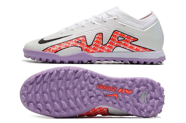 Chuteira Society Nike Air Zoom TF Branco/Roxo- Low