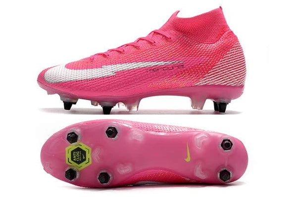 Chuteira Nike Mercurial Superfly 7 Elite SG - PRO Anti Clog Rosa - Cano Alto