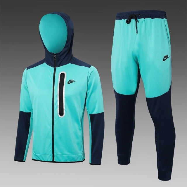 Conjunto de Moletom Nike Sportswear Tech Fleece Verde e Azul Marinho / 374