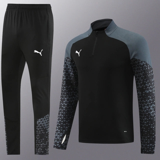 Conjunto de Treino Puma Preto e Cinza / 374