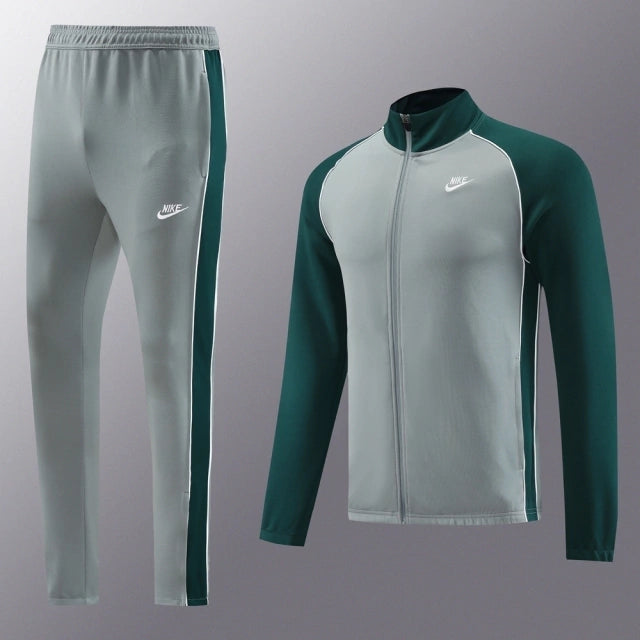 Conjunto de Agasalho Nike Cinza e Verde / 734