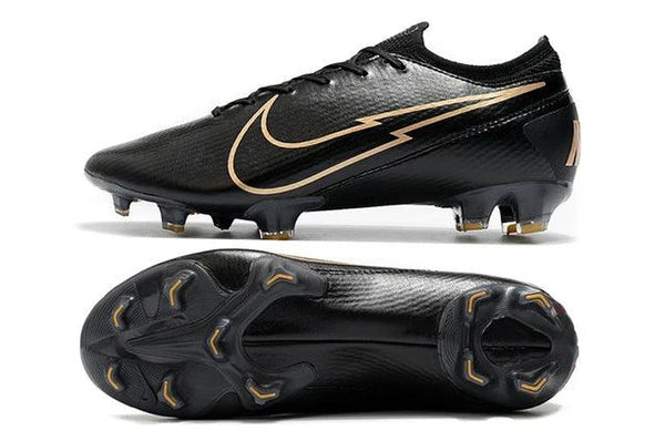 Chuteira Campo Nike Mercurial Vapor 13 Elite FG - Black/Gold - Low