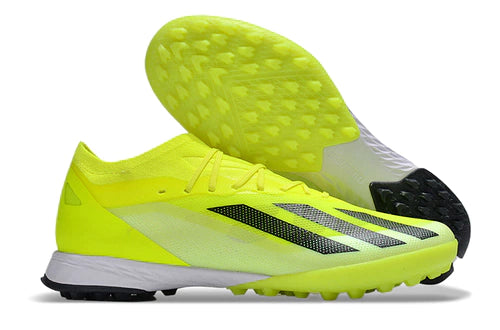 CHUTEIRA SOCIETY ADIDAS X CRAZYFAST TF -VERDE LIMÃO COM DETALHES EM BRANCO