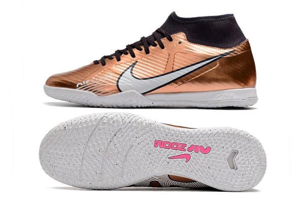 Chuteira Futsal Nike Air Zoom Superfly 9TF - Bronze - Cano Alto