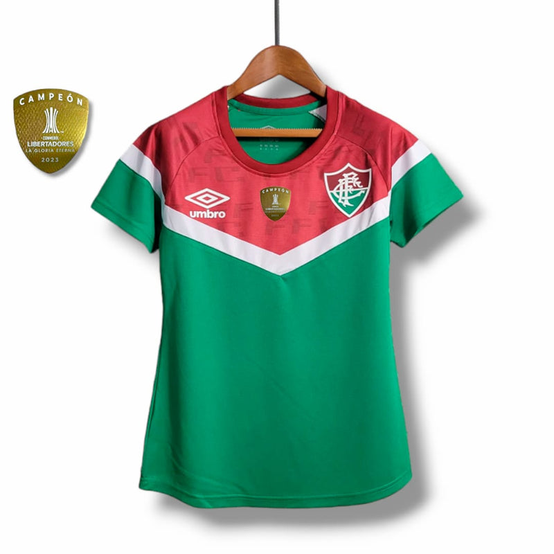 Camisa Fluminense 2023/24 Feminina Treino Green + Patch Campeão Libertadores
