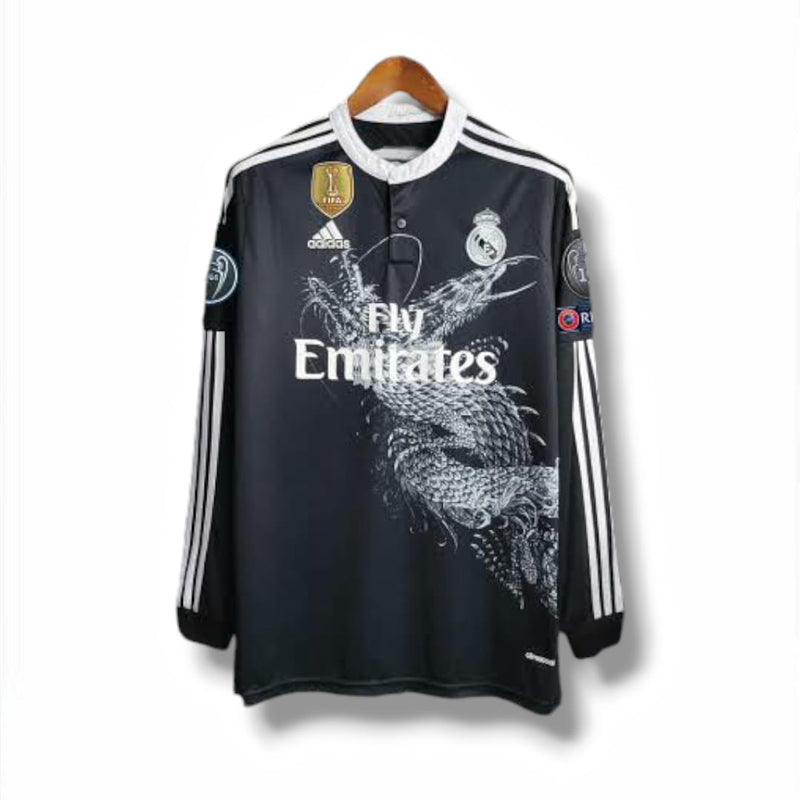 Camisa Real Madrid 2014/15 Dragão Manga Longa + Patches