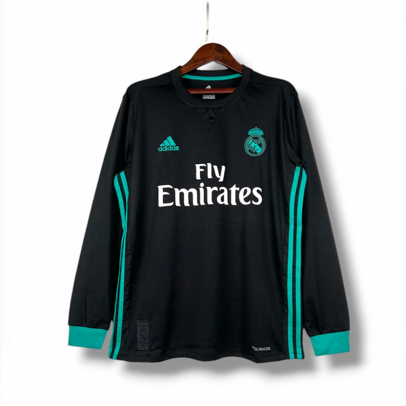 Camisa Real Madrid 2017/18 Away Manga Longa Retrô