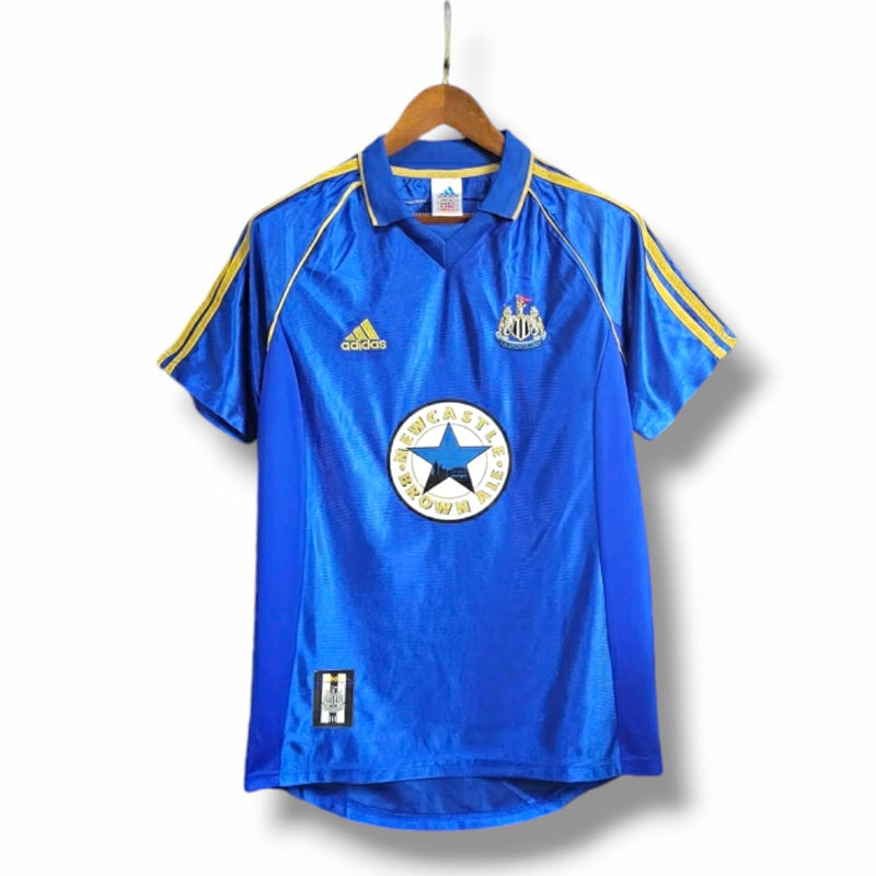 Camisa Newcastle United II Retrô 1998/1999 - Masculina Adidas - Azul com detalhes em dourado