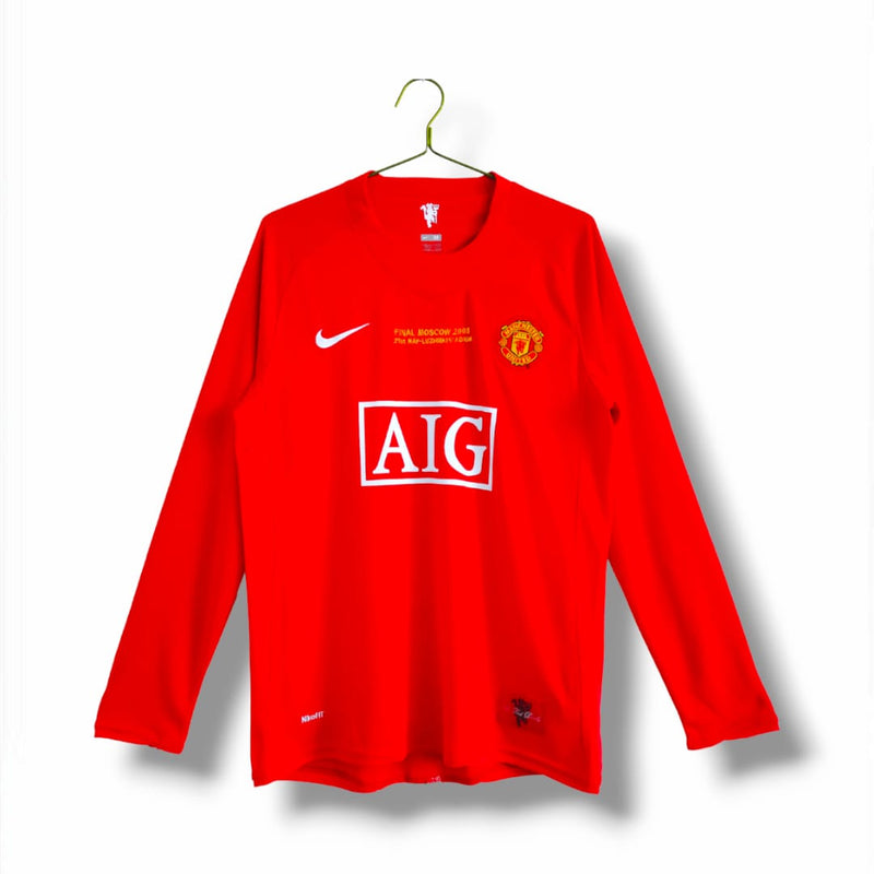 Camisa Manchester United 2007/08 Manga Longa RONALDO 7 UCL