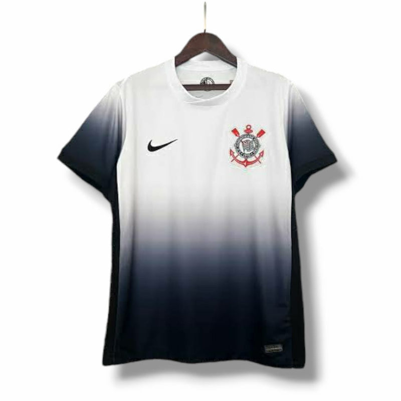 Camisa Corinthians I 2024/25 Torcedor Nike Masculina - Branco+Preto