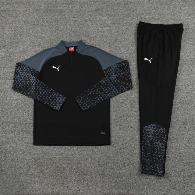 Conjunto de Treino Puma Preto e Cinza / 374
