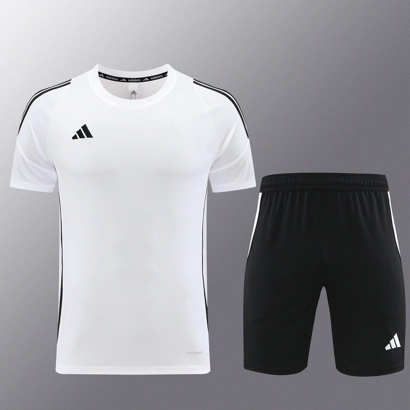 Kit Treino Adidas Climacool Masculino - Bermuda Preta e Camisa Branca
