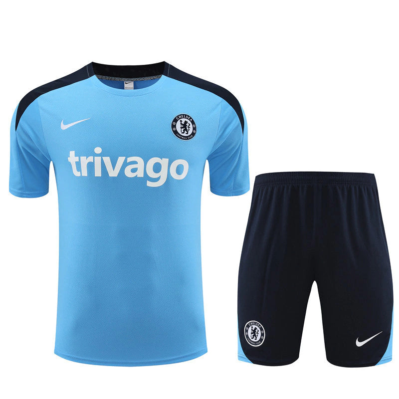 Kit Treino Chelsea Nike 24/25 Camisa e Bermuda Azul