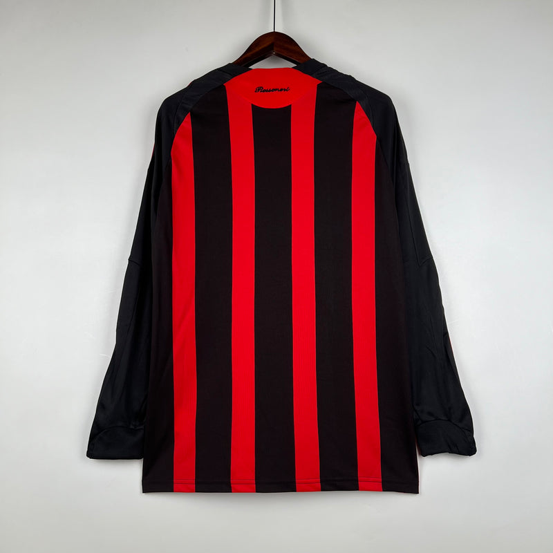 Camisa AC Milan 2008/09 Manga Longa Retrô