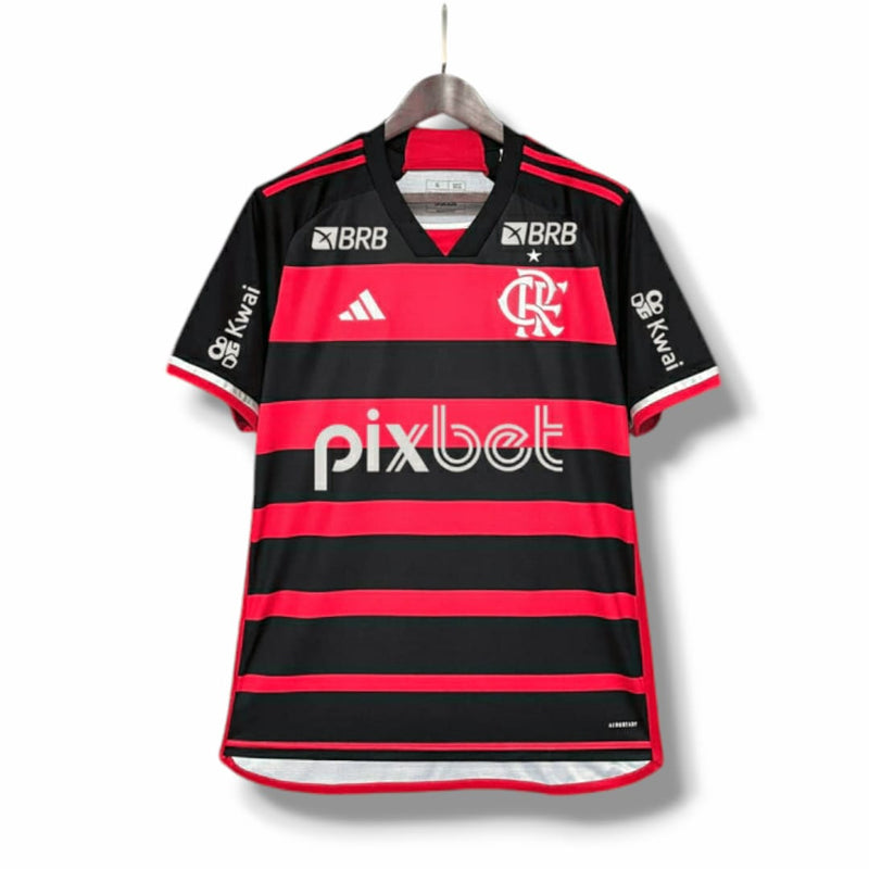 Camisa Flamengo I 2024/25 Rubro-Negra com Patrocínios - Adidas - Masculino Torcedor