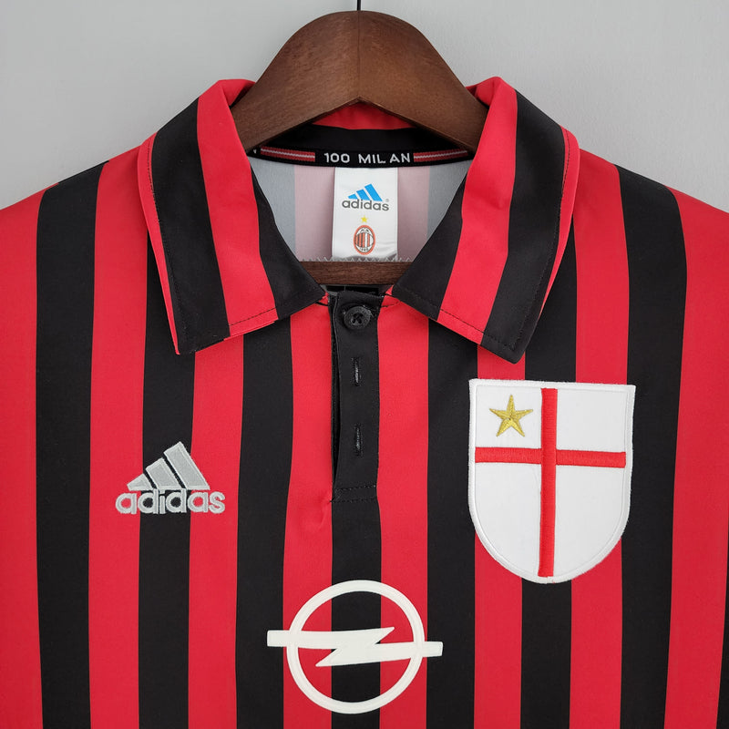 Camisa AC Milan 1999/00 Manga Longa Retrô Home