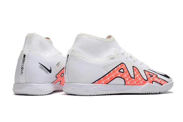 Chuteira Futsal Nike Air Zoom Superfly 9TF - Branco/Laranja - Cano Alto