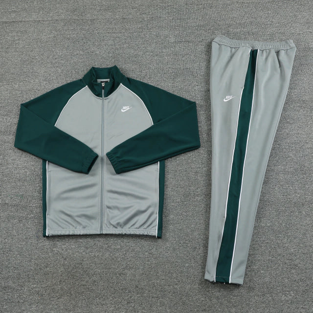 Conjunto de Agasalho Nike Cinza e Verde / 734