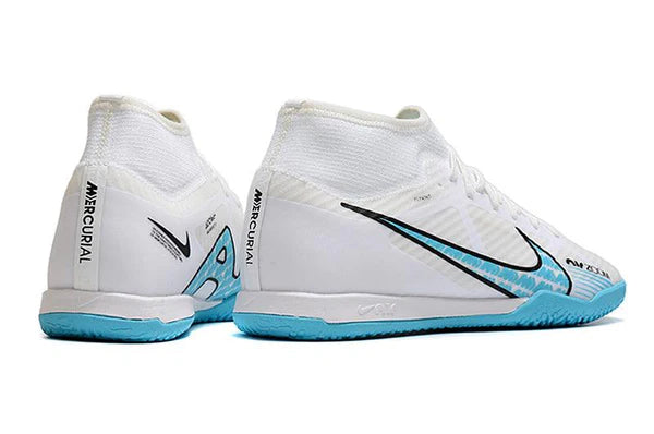 Chuteira Futsal Nike Air Zoom Superfly - Branco/ Azul - Cano Alto
