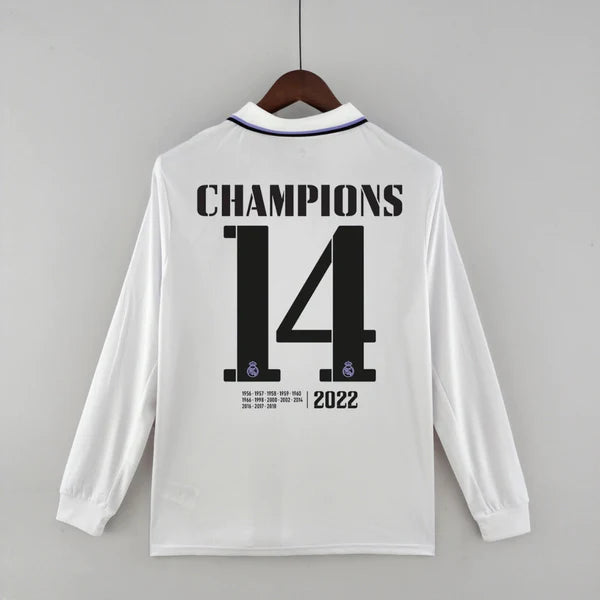 Camisa Manga Longa Real Madrid 2022/23 Adidas - Branco UCL 14
