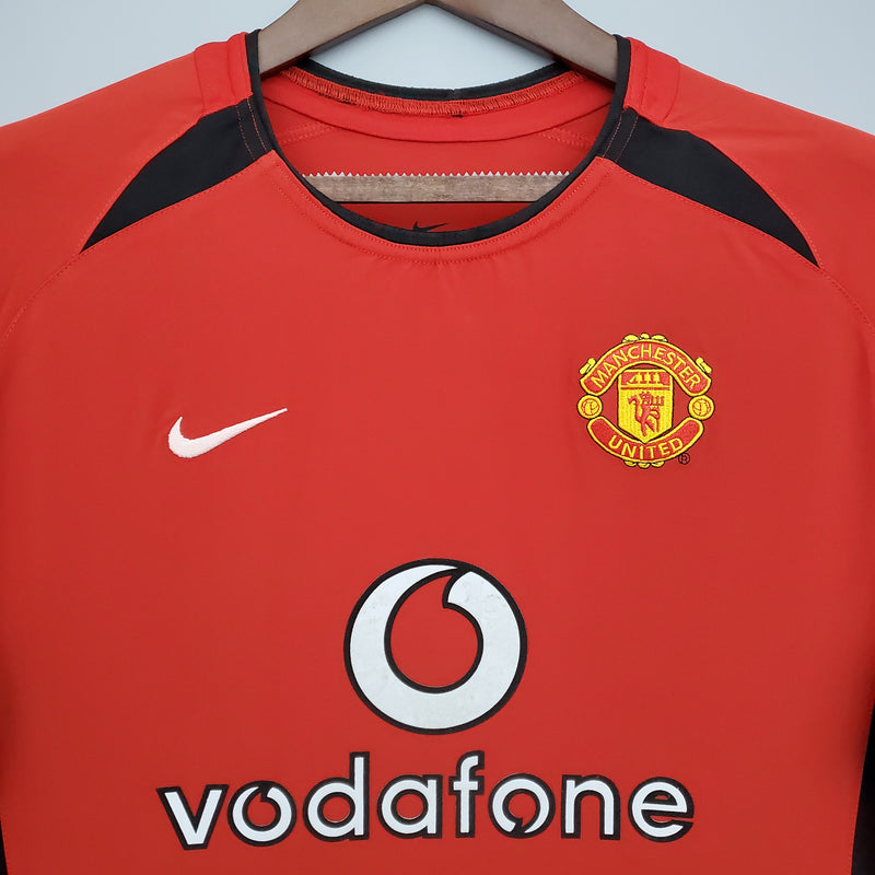 Camisa Manchester United 2002/04 Manga Longa Home