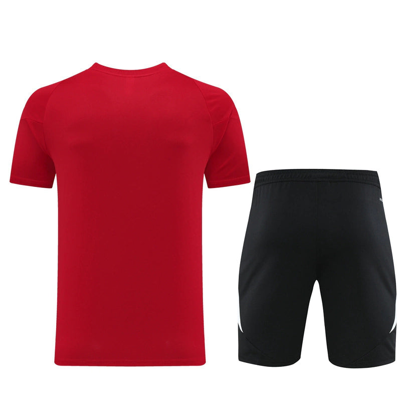 Kit Treino Adidas Climacool Masculino - Bermuda Preta e Camisa Vermelha