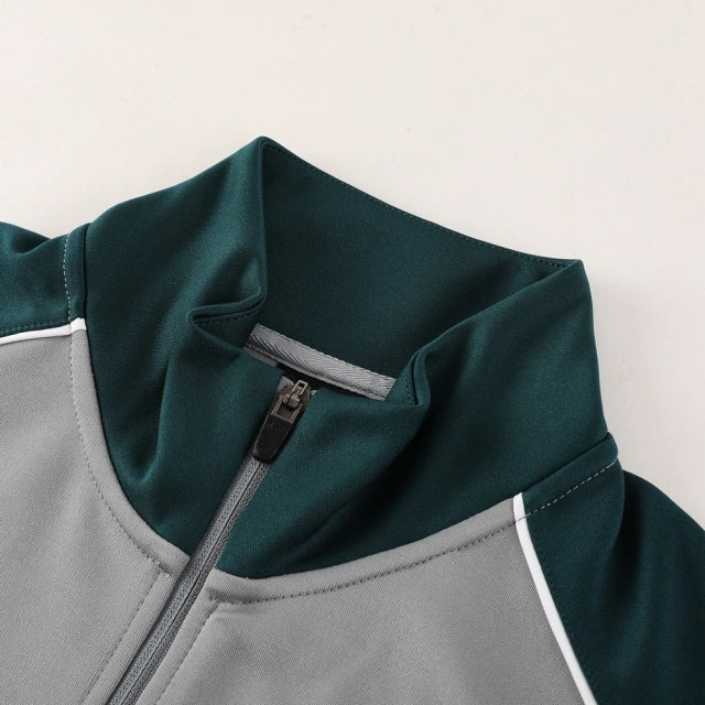 Conjunto de Agasalho Nike Cinza e Verde / 734