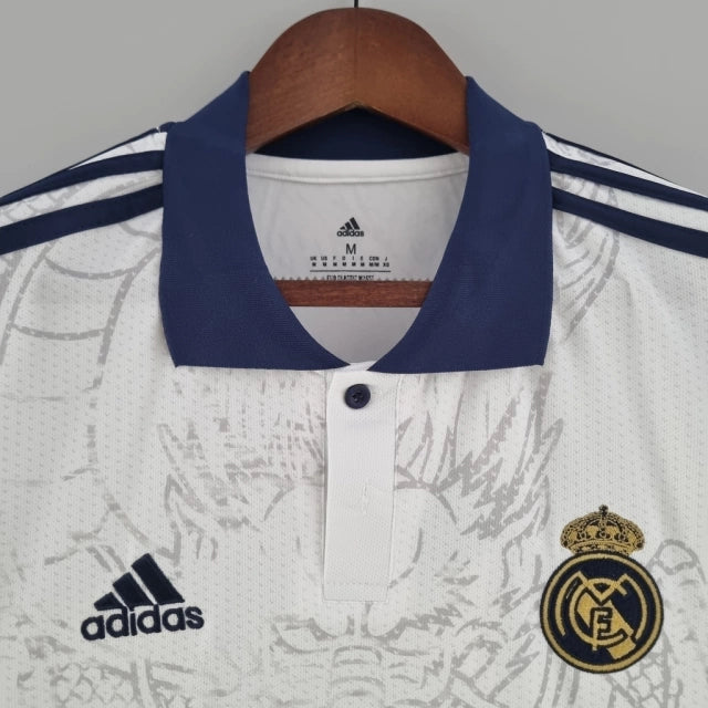 CAMISA REAL MADRID DRAGÃO 2022/23 TORCEDOR-ADIDAS-MASCULINA-BRANCA