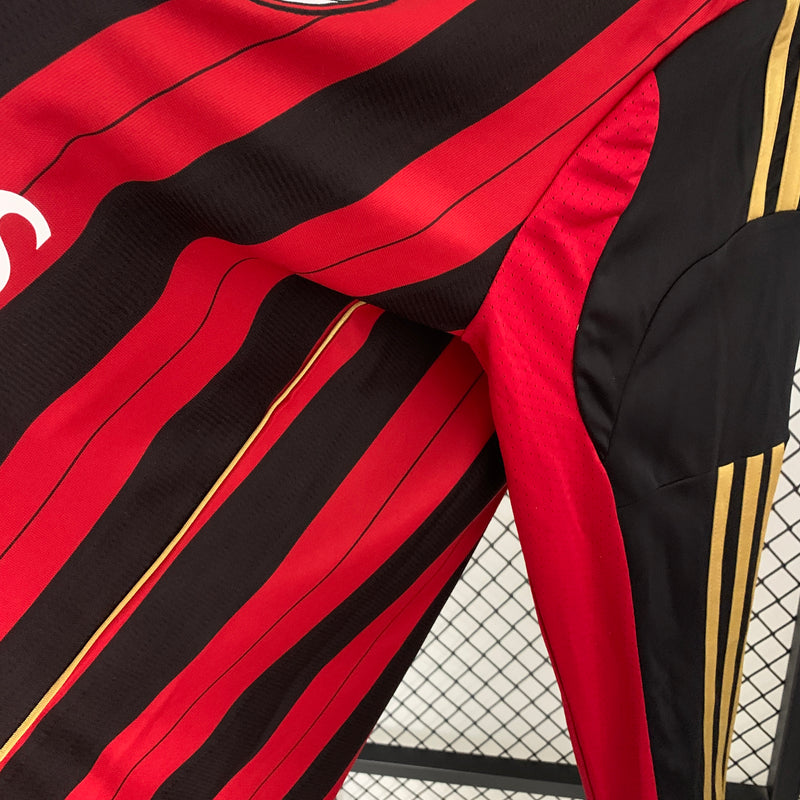 Camisa Ac Milan 2013/14 Manga Longa Retrô
