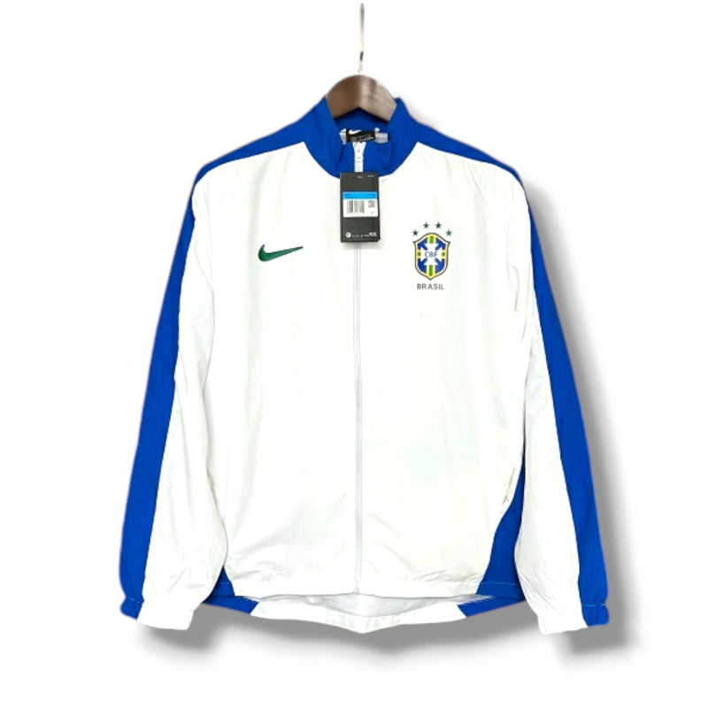 Blusa Corta Vento Seleção Brasil Unissex Retrô 1994 - Branco e Azul