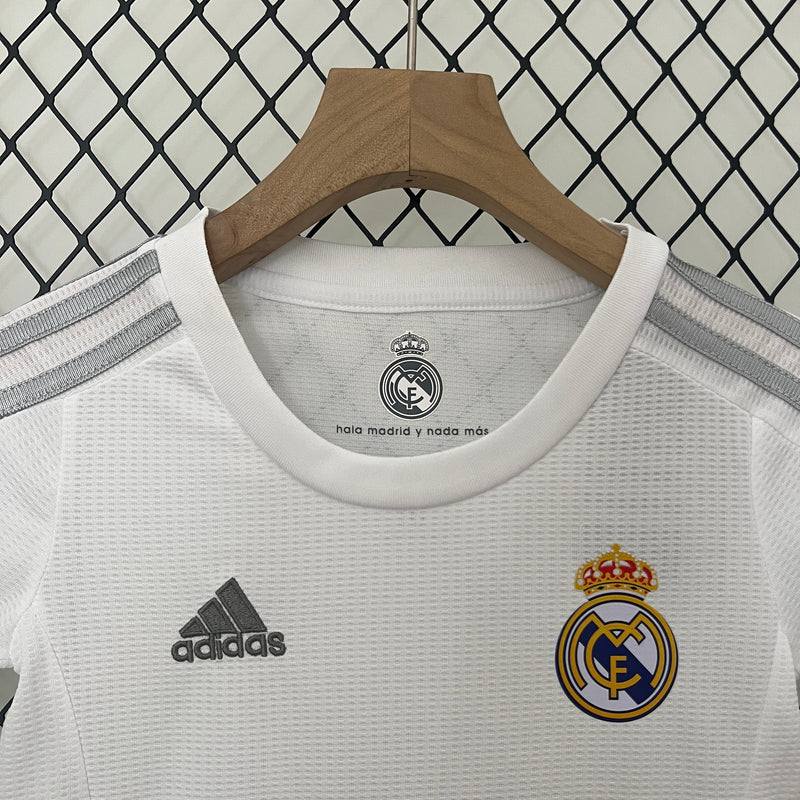 Kit Infantil Real Madrid 2015/16 Retrô / 4-14 Anos