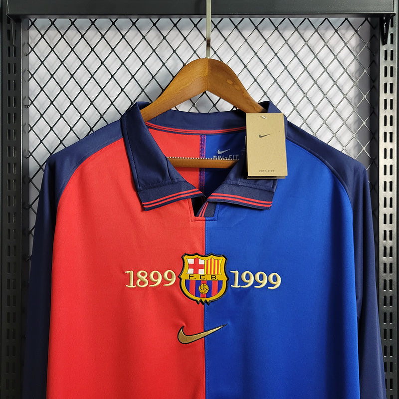 Camisa Barcelona Centenário Manga Longa Retrô