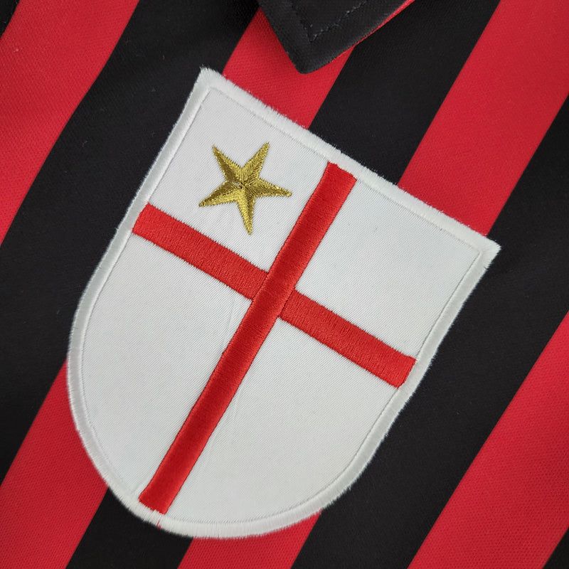 Camisa AC Milan 1999/00 Manga Longa Retrô Home