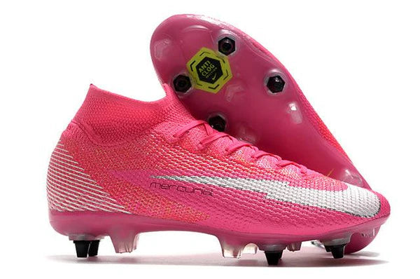 Chuteira Nike Mercurial Superfly 7 Elite SG - PRO Anti Clog Rosa - Cano Alto