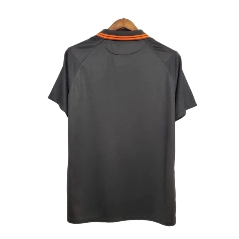 Camisa Retrô Seleção da Holanda I 2020 - Preta com detalhes em laranja