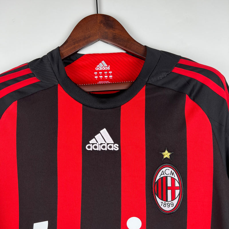 Camisa AC Milan 2008/09 Manga Longa Retrô