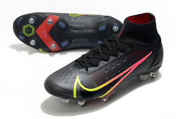 Chuteira Campo Nike Mercurial Superfly V||| Elite SG PRO Anti Clog Black/Yellow - Cano Alto