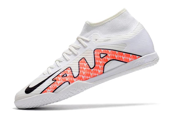 Chuteira Futsal Nike Air Zoom Superfly 9TF - Branco/Laranja - Cano Alto