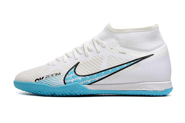 Chuteira Futsal Nike Air Zoom Superfly - Branco/ Azul - Cano Alto