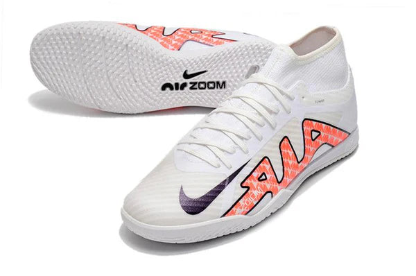 Chuteira Futsal Nike Air Zoom Superfly 9TF - Branco/Laranja - Cano Alto